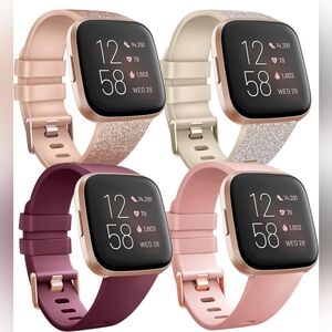 Assorted Fitbit Wristbands Glitter/Wine/Pink Silicone
